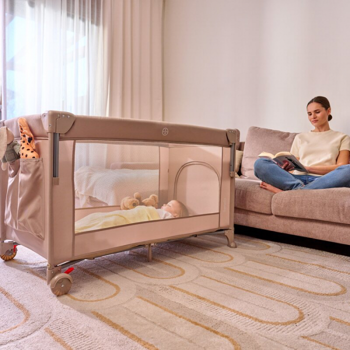 Patut pliant multifunctional Lionelo Ellen cu laterala culisanta pana la 15 kg 120x60 cm [22]