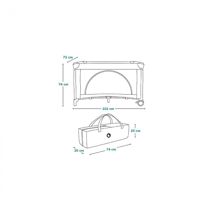 Patut pliant multifunctional Lionelo Ellen cu laterala culisanta pana la 15 kg 120x60 cm [18]