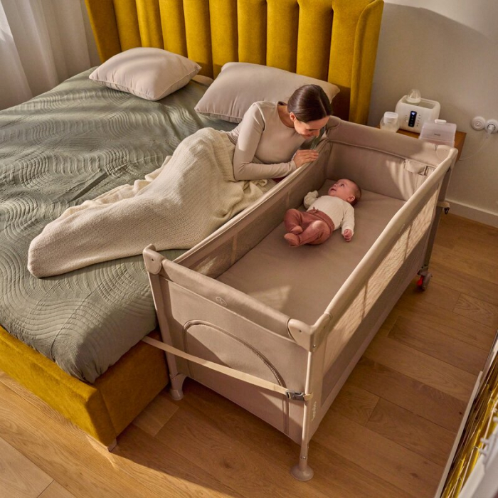 Patut pliant multifunctional Lionelo Ellen cu laterala culisanta pana la 15 kg 120x60 cm [29]