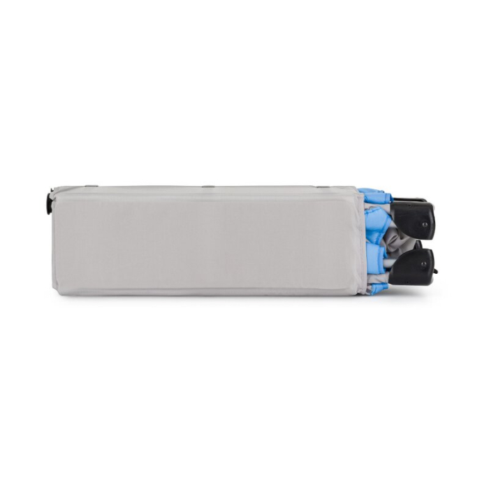 Patut pliant, Petite&Mars, Koot, 120 x 60 cm, Cu roti, Functie de tarc, Pliere compacta, Include geanta de transport, Intrare laterala cu fermoar, Pereti din plasa, Pana la 15 kg, 0-30 luni, Gri [8]
