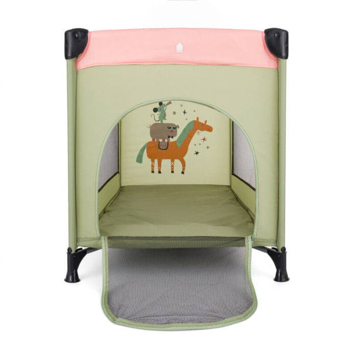 Patut pliant, Petite&Mars, Koot, 120 x 60 cm, Cu roti, Functie de tarc, Pliere compacta, Include geanta de transport, Intrare laterala cu fermoar, Pereti din plasa, Pana la 15 kg, 0-30 luni, Boho [3]