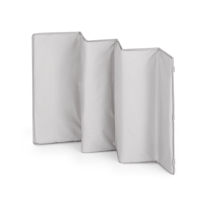 Patut pliant, Petite&Mars, Koot, 120 x 60 cm, Cu roti, Functie de tarc, Pliere compacta, Include geanta de transport, Intrare laterala cu fermoar, Pereti din plasa, Pana la 15 kg, 0-30 luni, Gri [9]