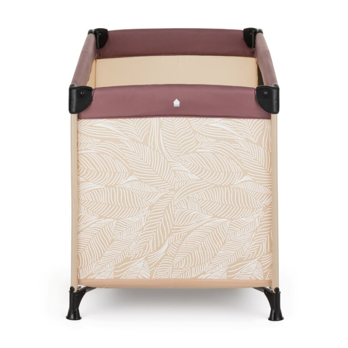 Patut pliant, Petite&Mars, Nyja, 120 x 60 cm, Cu roti, Functie de tarc, Pliere compacta, Include geanta de transport, Intrare laterala cu fermoar, Pereti din plasa, Pana la 15 kg, 0-30 luni, Maro [5]