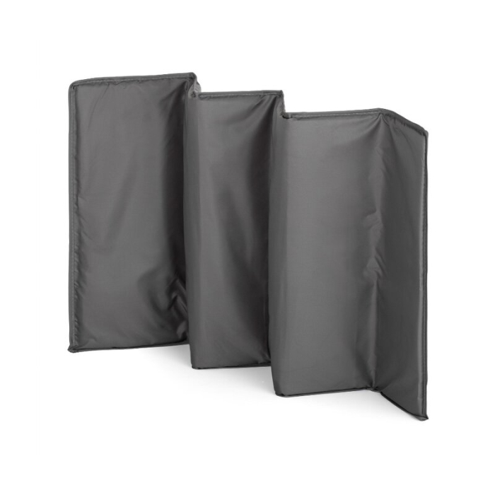 Patut pliant, Petite&Mars, Nyja, 120 x 60 cm, Cu roti, Functie de tarc, Pliere compacta, Include geanta de transport, Intrare laterala cu fermoar, Pereti din plasa, Pana la 15 kg, 0-30 luni, Gri [8]
