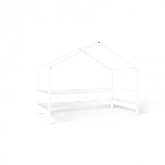 Patut tip casuta YappyHytte Bed din lemn stil scandinav Yappy Kids 160x80 cm Alb [6]