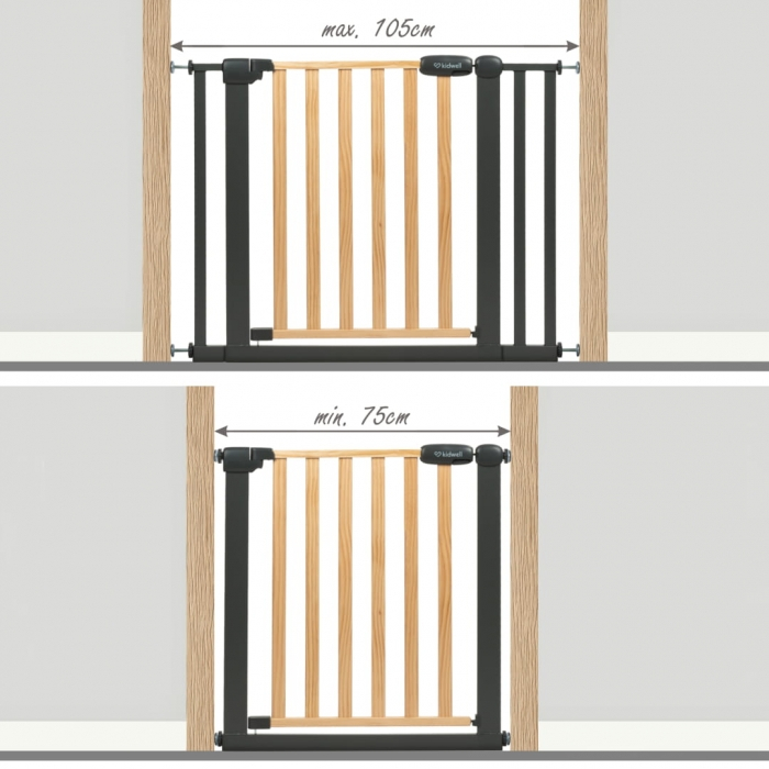 Poarta de siguranta 74-105 cm Kidwell Trasti - Negru [14]