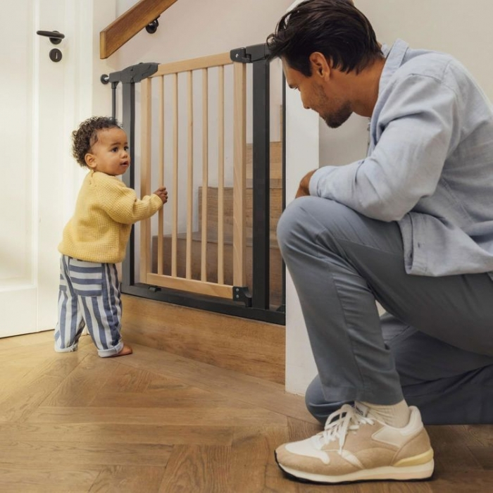 Poarta de siguranta 74-80 cm Ecotoys SF-011A-BC - Lemn Metal [9]