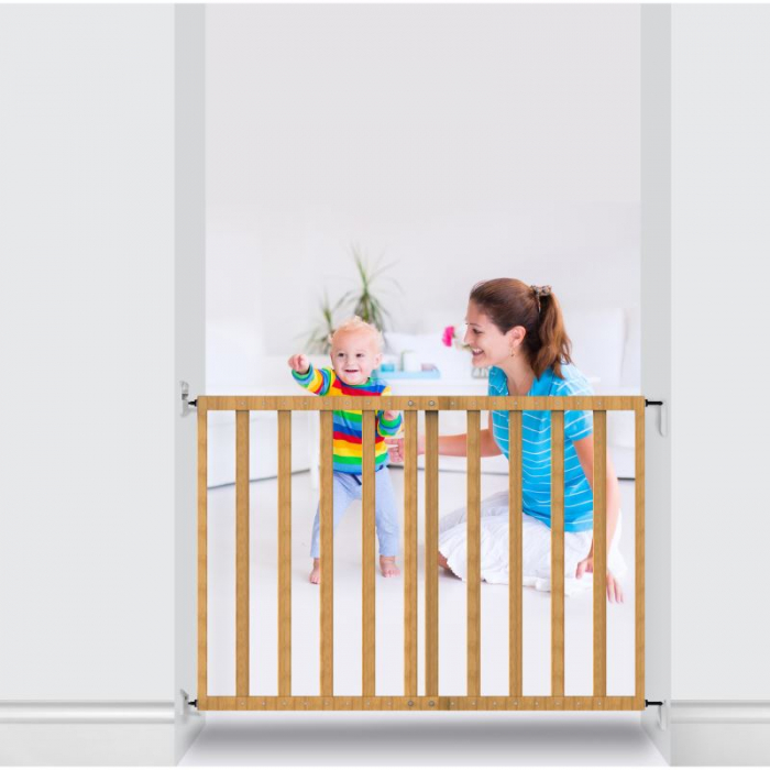 Poarta de siguranta extensibila Noma, 64 - 100 cm, lemn natur, N93729 [3]