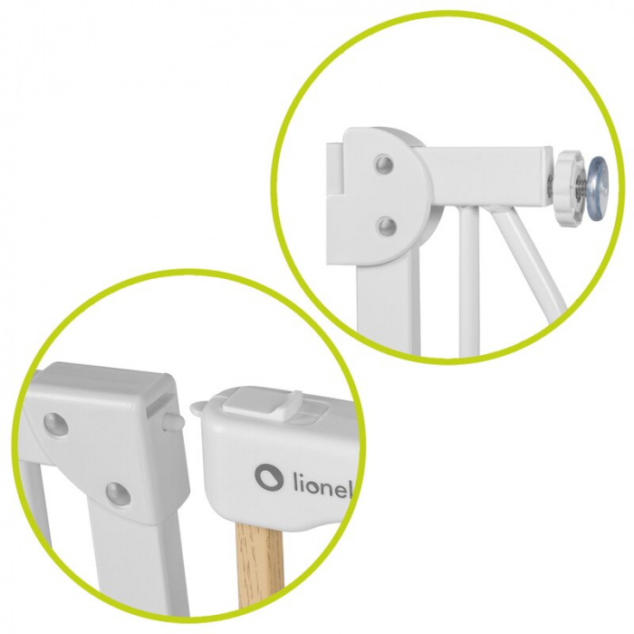 Poarta de siguranta Lionelo Truus Slim prin presiune 105 cm Gri/Natur [12]