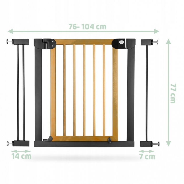 Poarta siguranta 76-104 cm Nukido - Metal + Lemn [6]