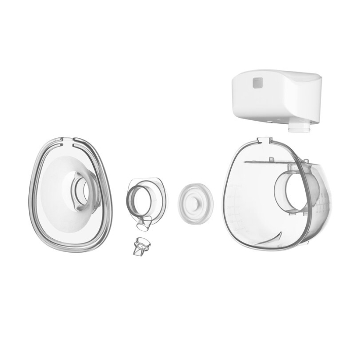 Pompa de san, Lionelo, Fidi Free Lumi, Portabila, cu accesorii, Hands-free, 9 functii de masaj, Functie iluminare pentru noapte, Fara BPA, Autonomie 3 h, Capacitate 180 ml, Alb [7]