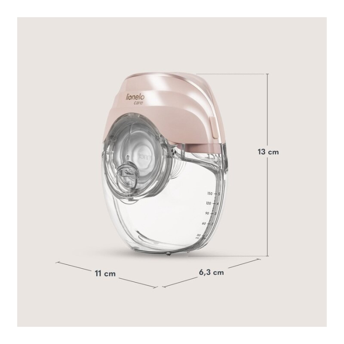 Pompa de san, Lionelo, Fidi Free Slim Duo, Portabila, cu accesorii, Hands-free, Trifazata, Panou control, Autonomie pana la 3 h, 9 functii de masaj, Silentioasa- 40 db, Capacitate 150 ml, Roz [30]
