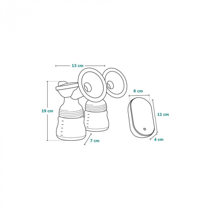 Pompa dubla de san Lionelo Electrica cu 9 nivele de aspiratie 5 moduri de masaj Alb/Gri [36]