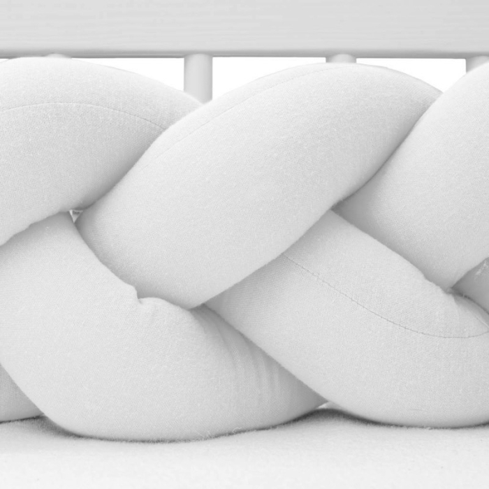 Protectie laterala, New Baby, pentru patut, Tip Bumper impletit, din muselina, din Lungime 210 cm, White [2]
