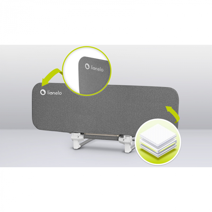 Protectie laterala pat Lionelo Lora 105 x 45 cm Gri [16]