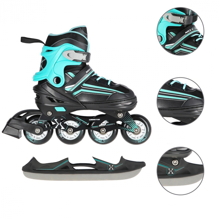 Role Reglabile 2in1 Nils Extreme NH18190 Negru/Albastru [8]