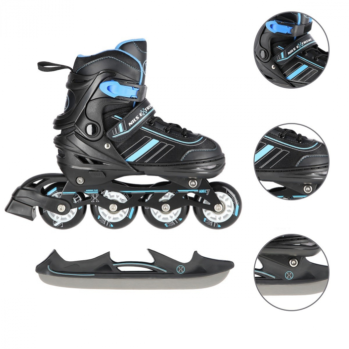 Role Reglabile 2in1 Nils Extreme NH18191 Negru/Albastru [8]