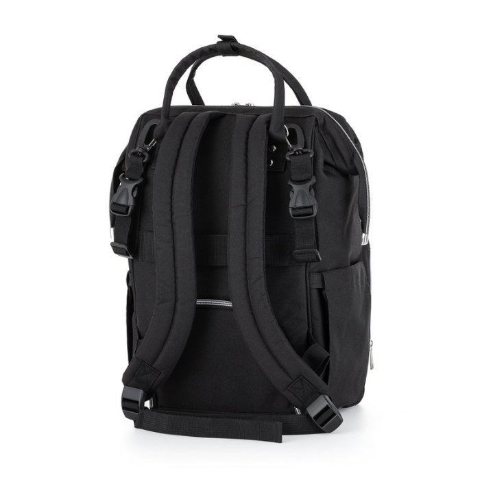 Rucsac pentru mamici, Petite&Mars, cu 11 compartimente, cu buzunare termice, Saltea de infasat inclusa, 30 x 42 x 15 cm, Jack, Black [7]