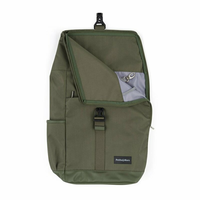 Rucsac pentru mamici, Petite&Mars, Jackob, Compartimentare multipla, Buzunare termoizolante si impermeabile si pentru laptop, Sistem prindere carucior, Include salteluta de infasat, 30 x 46 x 15 cm, V [6]