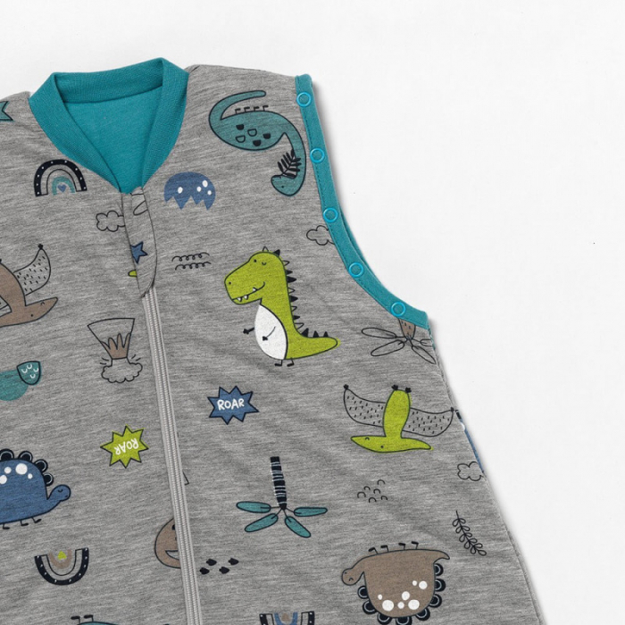 Sac de dormit cu picioruse si maneca lunga detasabila Dinosaur 80 cm + manseta 2.5 Tog - Slumbersac [4]