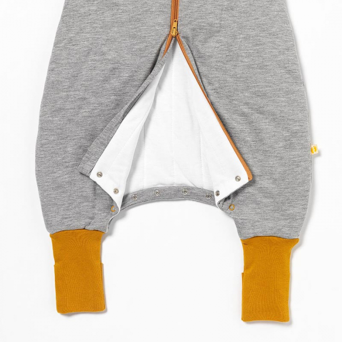 Sac de dormit cu picioruse si maneca lunga detasabila Gray Mottled Stripes 70 cm + manseta 2.5 Tog - Slumbersac [3]