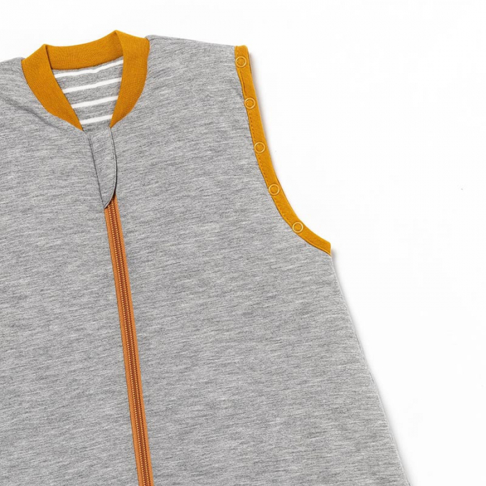 Sac de dormit cu picioruse si maneca lunga detasabila Gray Mottled Stripes 70 cm + manseta 2.5 Tog - Slumbersac [5]