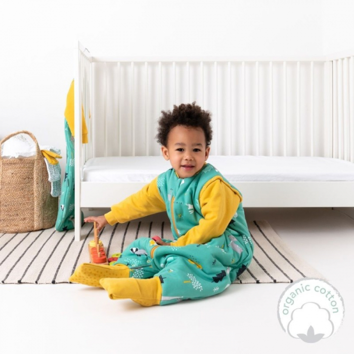 Sac de dormit cu picioruse si maneca lunga detasabila Woodland Animals 120 cm + manseta 2.5 Tog - Slumbersac [3]