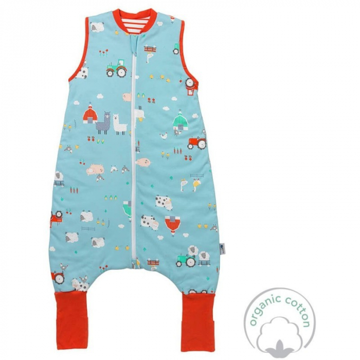 Sac de dormit cu picioruse si talpa antiderapanta Farmyard 120 cm 1.0 Tog - Slumbersac [1]