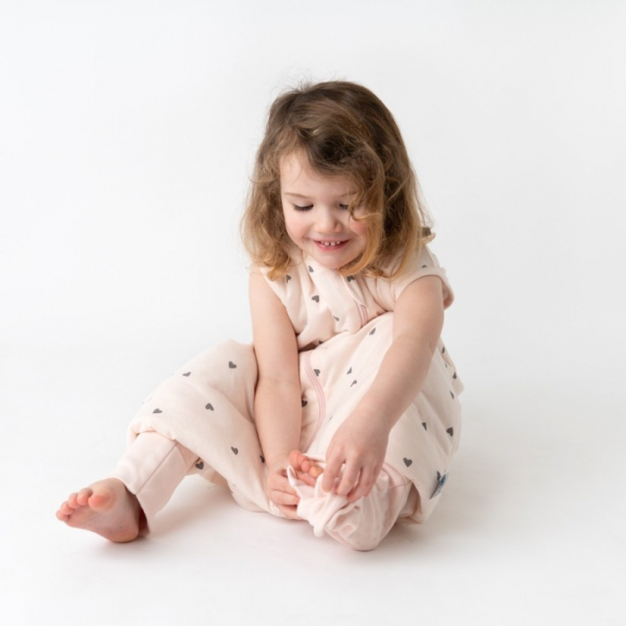 Sac de dormit cu picioruse si talpa antiderapanta Hearts 110 cm + manseta 1.0 Tog - Slumbersac [2]