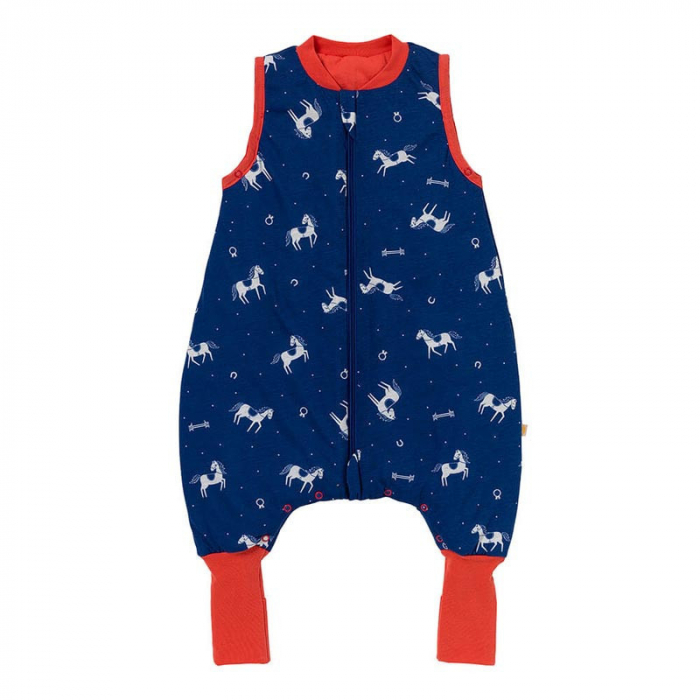 Sac de dormit cu picioruse si talpa antiderapanta Horses 120 cm + manseta 1.0 Tog - Slumbersac [1]