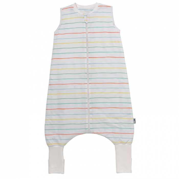 Sac de dormit cu picioruse si talpa antiderapanta Rainbow Stripes 90 cm + manseta 1.0 Tog - Slumbersac [1]