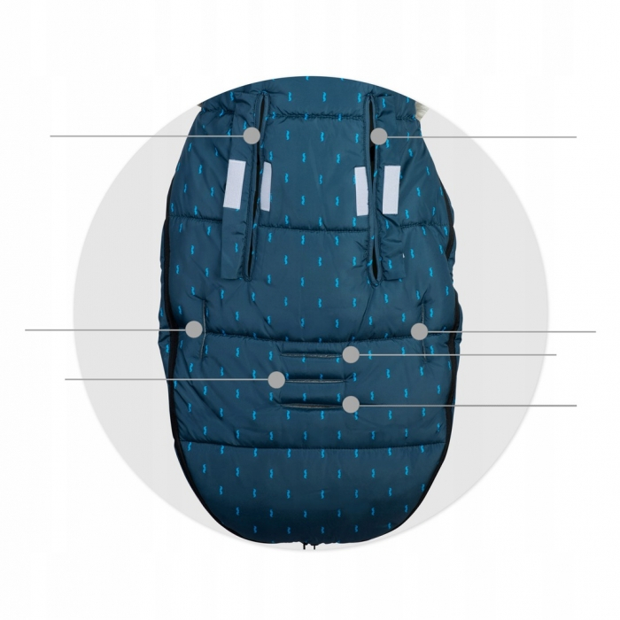 Sac de dormit Ricokids 95 x 48 cm Ricokids Elmi 720004 - Bleumarin cu modele [6]