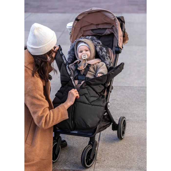 Sac de iarna, Lionelo, Frode, pentru carucior, 90x45 cm, Impermeabil, Universal, Negru [4]