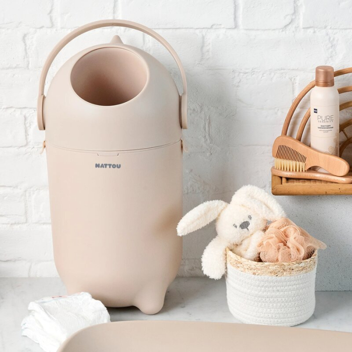 Saltea de infasat, Nattou, Softy, Moale, Utilizabil si fara husa, Design ergonomic, Spuma PU, 70x50x10 cm, Fara BPA, 0 luni+, Beige [6]
