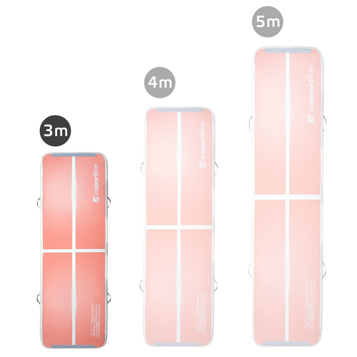 Saltea gonflabila gimnastica inSPORTline Airstunt 300 x 100 x 10 cm, Roz Coral [3]