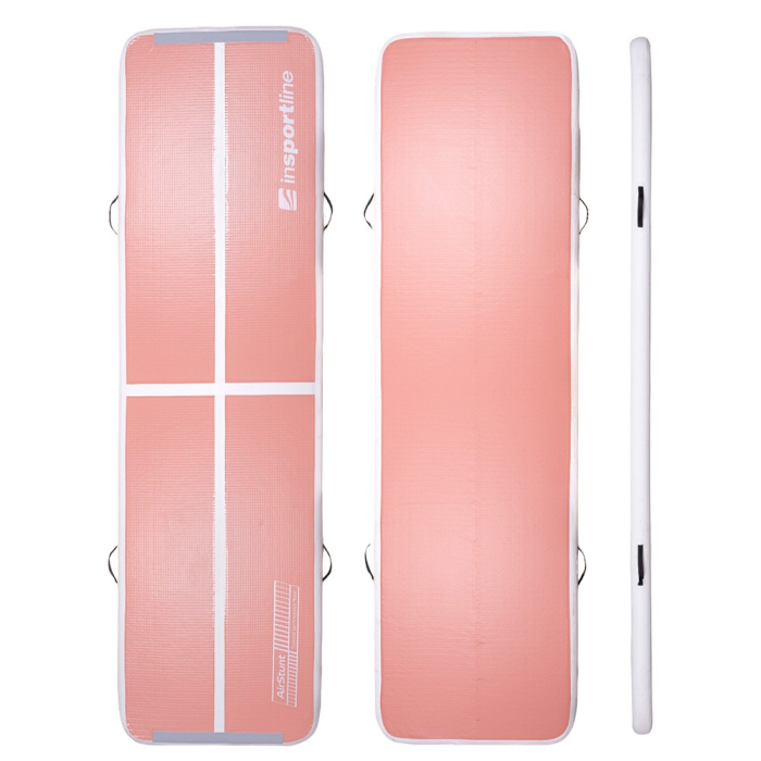 Saltea gonflabila gimnastica inSPORTline Airstunt 400 x 100 x 10 cm, Roz Coral [6]