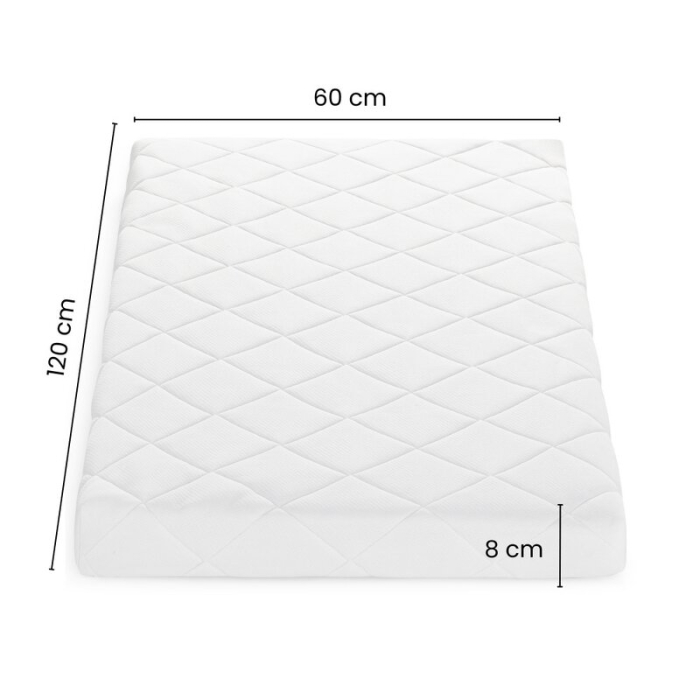 Saltea pentru patut, Petite&Mars, Coco Dream, Cocos-Spuma, cu husa detasabila, 120x60x8 cm, Alb [12]