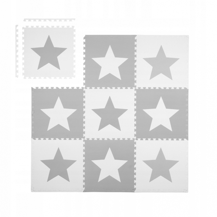 Salteluta de joaca 180 X 180 cm Ricokids 7502 - Gri cu stele [4]