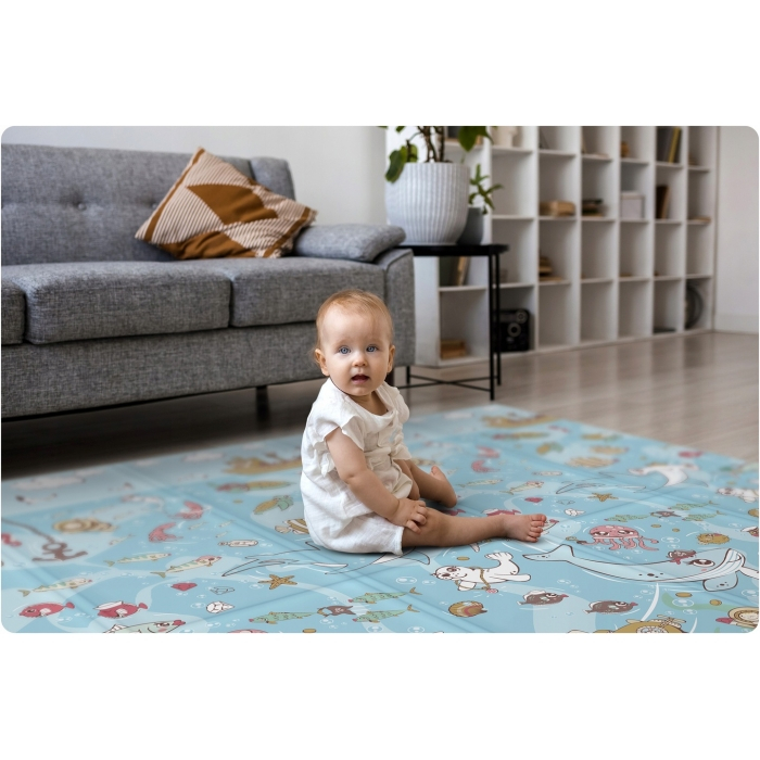 Salteluta de joaca din spuma 200 x 180 x 1 cm Nukido NK-340 Ocean-Forest [10]