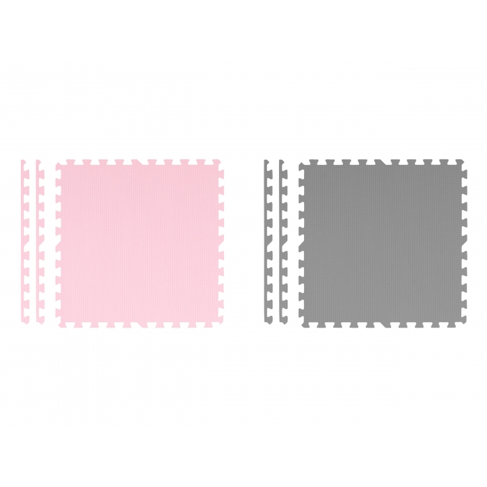 Salteluta de joaca tip puzzle 180 X 180 cm Ricokids 7498 - Roz - Gri [3]