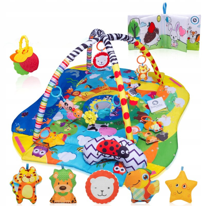 Salteluta interactiva, Lionelo, Anika, cu jucarii, Oglinda, Perna,  Multicolor [4]