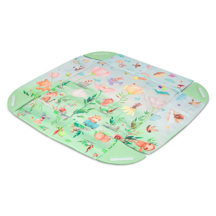 Salteluta interactiva, Lionelo, Inga, 7 jucarii senzoriale, detasabile, fosnaitoare, 116x112 cm, Lavabila la masina de spalat, Multicolor [6]