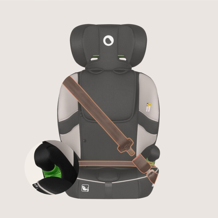 Scaun auto i-Size, Lionelo, Billy , 76 - 150 cm, 1/2/3, Isofix + top tether, Tetiera reglabila in 10 pozitii, Insertie ergonomica, Tapiterie lavabila, Testat la impact, Baza lata, Bej [21]