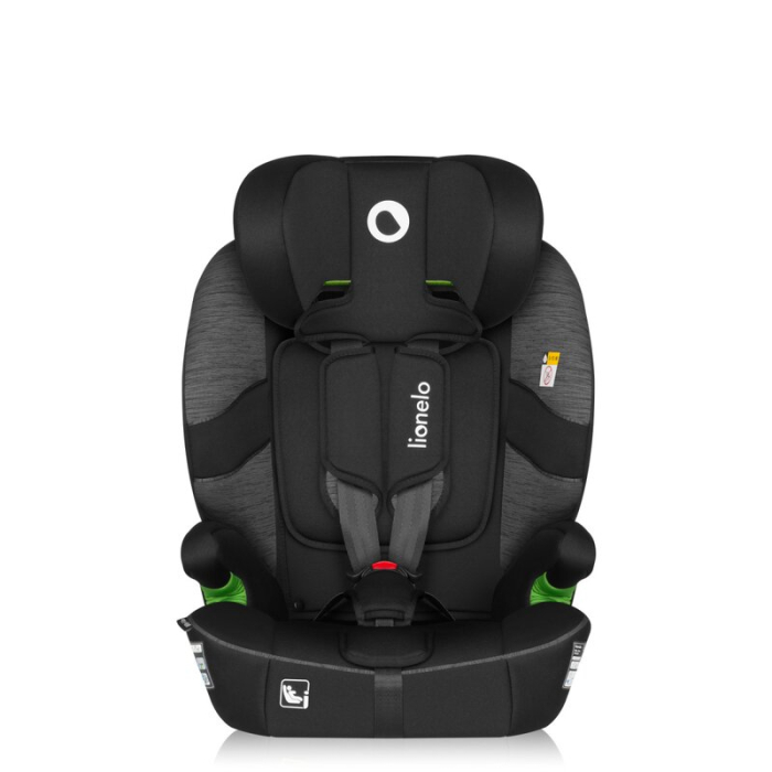 Scaun auto i-Size, Lionelo, Billy , 76 -150 cm, 1/2/3, Isofix + top tether, Tetiera reglabila in 10 pozitii, Insertie ergonomica, Tapiterie lavabila, Testat la impact, Baza lata, Negru/Gri [8]