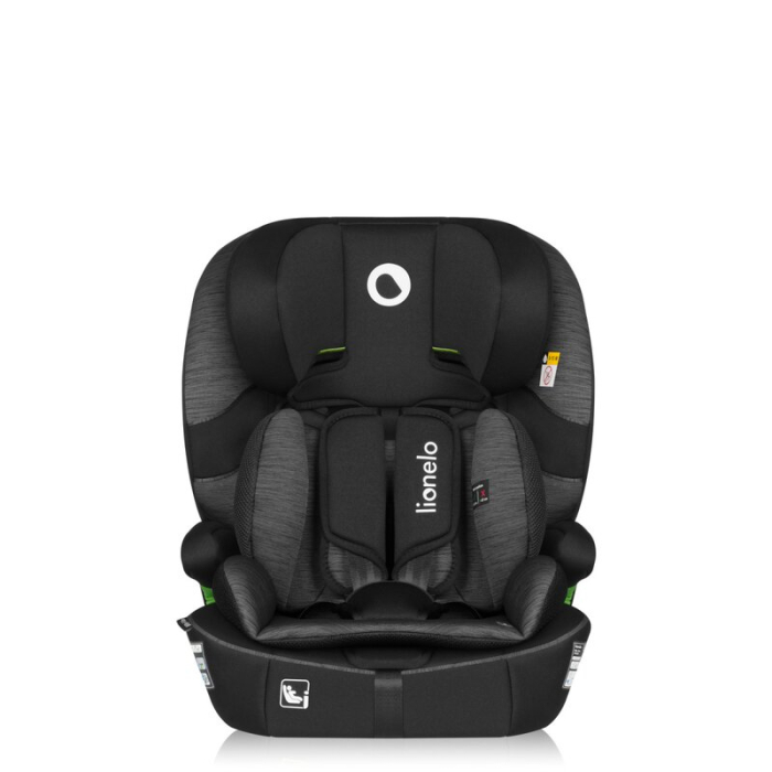 Scaun auto i-Size, Lionelo, Billy , 76 -150 cm, 1/2/3, Isofix + top tether, Tetiera reglabila in 10 pozitii, Insertie ergonomica, Tapiterie lavabila, Testat la impact, Baza lata, Negru/Gri [6]
