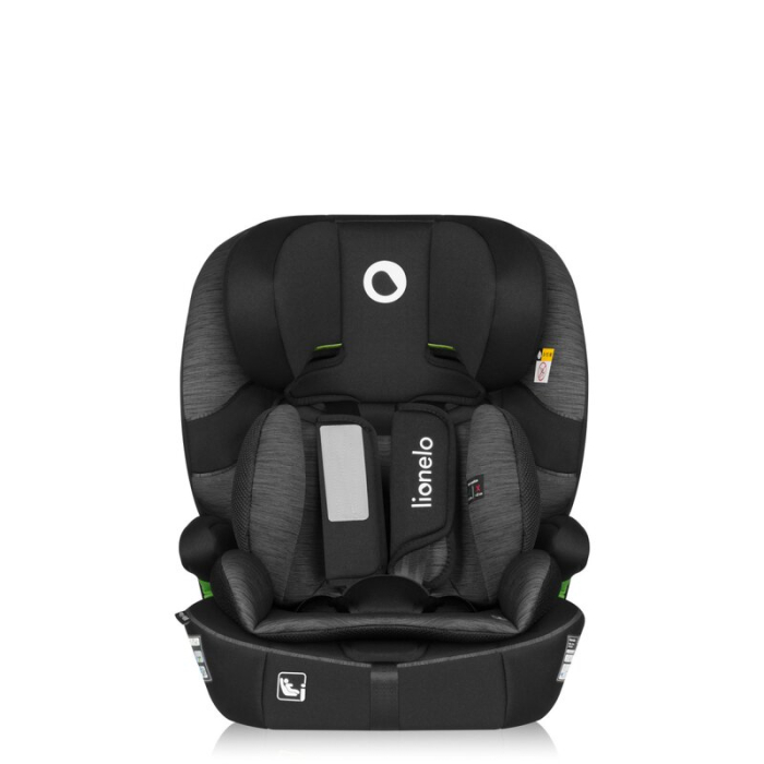 Scaun auto i-Size, Lionelo, Billy , 76 -150 cm, 1/2/3, Isofix + top tether, Tetiera reglabila in 10 pozitii, Insertie ergonomica, Tapiterie lavabila, Testat la impact, Baza lata, Negru/Gri [7]