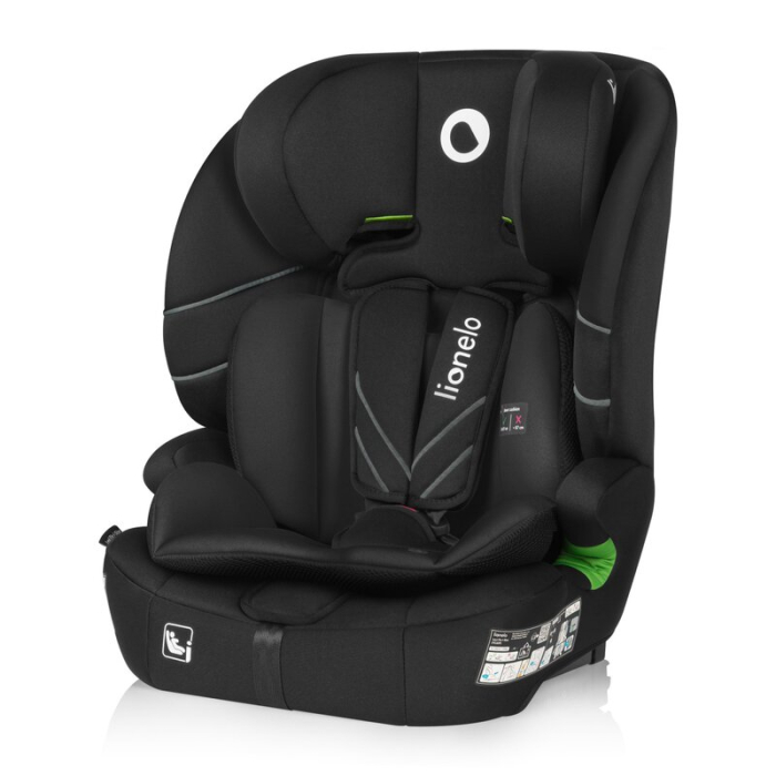 Scaun auto i-Size, Lionelo, Levi Fix, 76 - 150 cm, 1/2/3, ISOFIX + Top Tether, Tetiera reglabila in 10 pozitii, Insertie ergonomica Dri-Seat, Tapiterie lavabila, Negru [7]