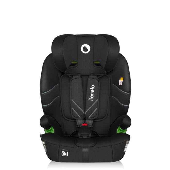 Scaun auto i-Size, Lionelo, Levi Fix, 76 - 150 cm, 1/2/3, ISOFIX + Top Tether, Tetiera reglabila in 10 pozitii, Insertie ergonomica Dri-Seat, Tapiterie lavabila, Negru [10]