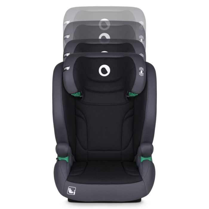 Scaun auto, Lionelo, i-Size Igo, 100- 150 cm, cu isofix, Protectie laterala, Ajustare spatar in 2 pozitii, Tetiera Tri-Guard reglabila in 11 pozitii,  Negru [14]