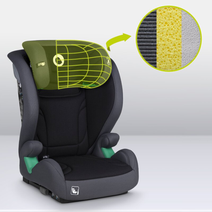 Scaun auto, Lionelo, i-Size Igo, 100- 150 cm, cu isofix, Protectie laterala, Ajustare spatar in 2 pozitii, Tetiera Tri-Guard reglabila in 11 pozitii,  Negru [29]